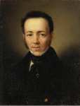 Huber Rudolf Portrait of a Young Man in a Blue Frock-Coat - Hermitage